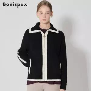 [보니스팍스(Bonispax)] 울 라인배색 집업 니트 가디건 (택가격 179000원)