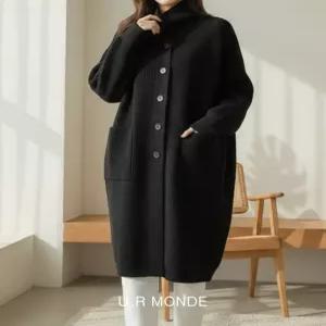 [유아몽드]하이넥 터틀넥 하이넥 빅포켓 니트 가디건 데일리 빅