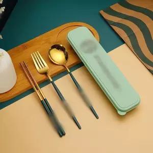 스타벅스 스벅 커트러리 수저세트 젓가락포크스푼 케이스포함 선물용 캠핑용 카페감성 식기세트