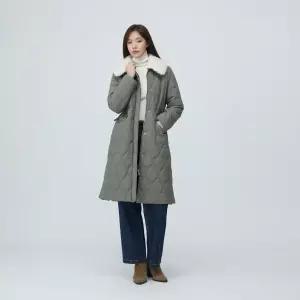 [AK원주점] [플라스틱아일랜드] 퍼 카라탈착 허리스트링 롱 패딩 점퍼 PR4PZ064