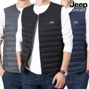 지프 JEEP SPIRIT 남녀공용 오리털 조끼 다운 베스트 이너 아웃도어 패딩 겨울 등산 런닝 남성 여성 커플 빅사이즈 JP8909