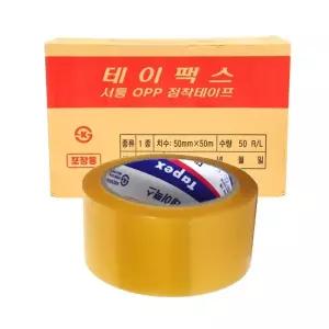 서통 테이팩스 OPP 박스테이프 투명 50mm x 50M 50개 (1박스)