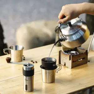 CLEM 올인원 드립 세트 커피 드리퍼 캠핑 그라인더 컵 주둥이 핸드드립세트