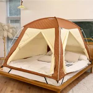 누빔 난방텐트 원터치 침대용 겨울 보온 패딩 방한텐트