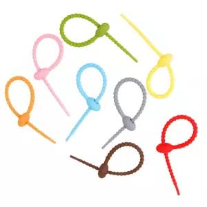 컬러 실리콘 케이블 타이 키링 백참 텀블러 꾸미기 열쇠고리 악세사리 체인 부자재 5개