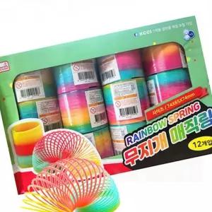 무지개 매직링 스프링 요술 링 어린이 장난감 계단 12개입