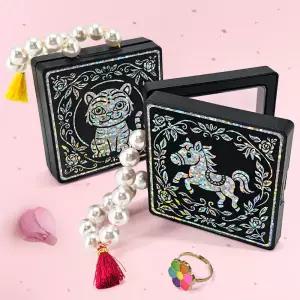 아트박스/탑키드 민화 호랑이 홀로그램 자개 키링 보석함(묶음포장)