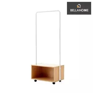 [하프클럽/]사각옷걸이 스틸행거 가구 사각 하단 우드선반 화이트