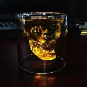 [하프클럽/]양주잔 칵테일잔 이중유리 로하티해골 200ml 샷글라스