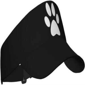 여성 및 남성용 블랙 동물 발 프린트 자외선 차단 모자 스포츠 빈 탑 야구 선캡 테니스 바이저 골프