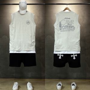 세미 오버핏 캠프 빈티지 나시 티 남성 데일리룩 남자 민소매 면 박스 여름 커플 시밀러룩