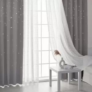 디망쉬스타 대형 펀칭암막+코코체크레이스 커튼4장