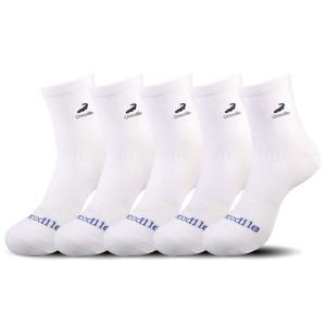 크로커다일 스포츠 압박쿠션 중목양말 CD4SK1018, 화이트, 5족세트