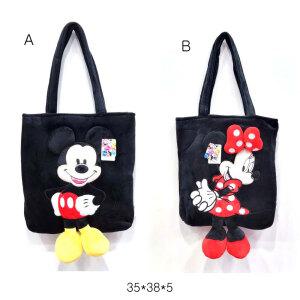 디즈니 미키 미니 입체 벨벳 에코백 캐릭터 가방