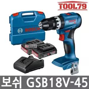 보쉬 GSB18V-45 충전 임팩드릴드라이버 18V 2.0Ah *2개 GSB18V-21 후속 임팩트드릴