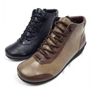 의정부수제화 소가죽 발편한 통굽 여성 가을 겨울 가죽부츠 여자 앵글 앵클 수제 반부츠