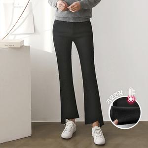 [올리비에스클로젯] [55~77]언발 컷팅 기모 부츠컷 데님 팬츠_FB12412PT0157D