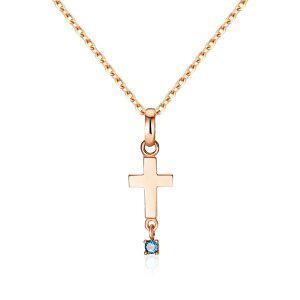 [비앤비골드] 14K 청다이아 딸랑이 십자가 펜던트 NPP40633