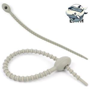 재사용 가능심플한 실리콘 케이블타이 그레이