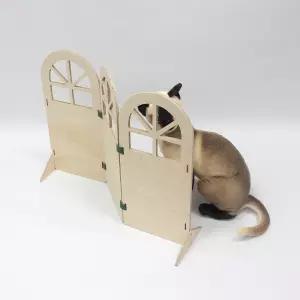 다빈 시그니처 창문형 자작원목 팻파티션 3P 강아지 고양이 울타리 펜스 배변가림막