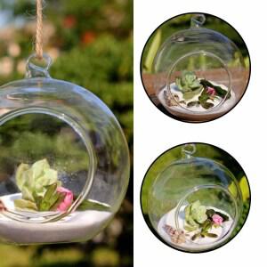 볼화분 유리 화분 1p 행잉 플랜트 베란다 걸이형 미니어쳐 장식 소품 꽃 직경15cm