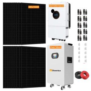 하이브리드 태양광 발전 시스템 키트 태양 전지 패널 1세트 48V 12KW 인버터 2 세트 16KWH 배터리 32KWH 20팩 550W