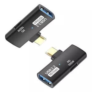 USB3.2 A to C타입 10Gbps 2in1 젠더 T자형 GD18 고속데이터 OTG 외장하드 이어폰 충전 동시연결