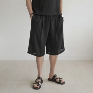 [쿼터]남자 시어서커 7부 밴딩 반바지 원턱 버뮤다팬츠 2color