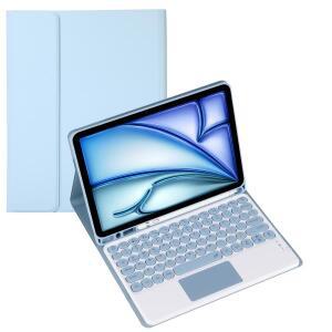 삼성 갤럭시 탭 S7 플러스 12.4인치 SM-T970/SM-T975 태블릿 커버용 무선 블루투스 라운드 키캡 키보드 케