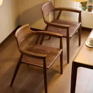 다이닝 체어 호두 월넛 팔걸이 식탁 체어 원목 고급 암 의자