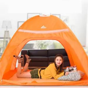 외풍차단 실내 난방텐트 양문형 방한 원터치 온열텐트 1~2인용 3~4인용 간편설치 난방비절약