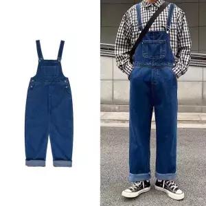 남자 청멜빵 바지 데님 오버롤 팬츠 루즈핏 청바지 워크웨어 작업복