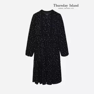 [Thursday Island] 벨벳 믹스 셔링 원피스(T238MOP240W)