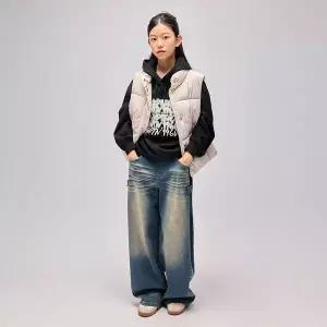 [보리보리/행텐 틴즈]행텐틴즈 여아 풀밴딩 사이드턱 와이드 데님팬츠_244(14540-155-804-10)