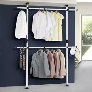 행거 고정식 시스템 옷걸이 스탠드 2단 모듈 (WF5799E)