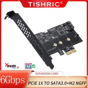 TISHRIC PCIE 1X-SATA3.0 M2 NGFF E Express 확장 카드 Sata 컨트롤러 B-키 어댑터 추가 6Gbps
