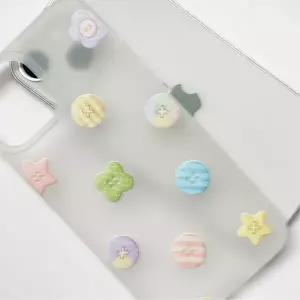 단추별 반투명화이트 17 갤럭시 캐릭터 폰케이스 실리콘 젤리 투명 겨울 크리스마스