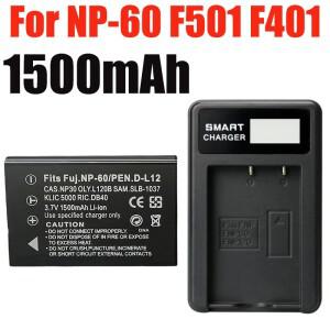 NP-60 카메라 배터리 + Fujifilm Finepix 50i 601 F401 줌 1500mAh 용 LED USB 충전기