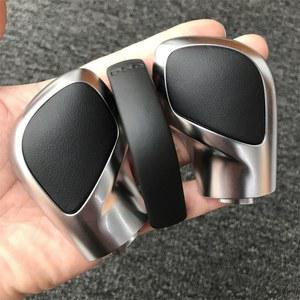 가죽 시프트 노브 기어 사이드 커버 DSG 엠블럼, 크롬 매트, 폭스바겐 골프 6 7 R GTI 파사트 B7 B8 CC R20 제타 MK6 GLI용, 1