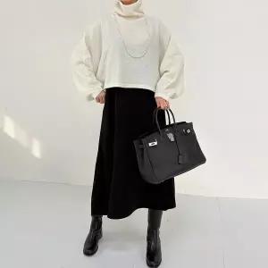 [하프클럽/]빅사이즈 512 넓은줄지폴라원피스세트 DBAV867