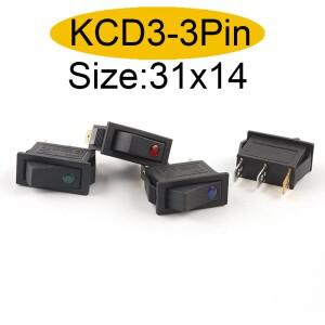 5/10피스 16A/20A 250V/125V 31mmx14mm 로커 스위치 KCD3 ON-OFF 전원 도트 대시 자동차 밴 보트 LED 라이