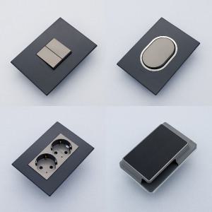 르그랑 아테오 사각 블랙 그라파이트 전등 빈티지 인테리어 터치 스위치 커버 콘센트 2구