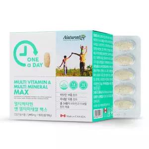 네추럴라이즈 원어데이 멀티비타민 멀티미네랄 맥스 1박스 총3개월분/ PTP
