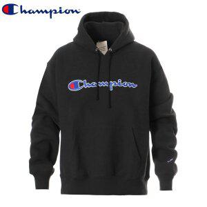 [챔피온] 후드티 / 리버스 위브 체인스티치 스크립트 풀오버 후드티 GF68-Y07471-BKC 블랙