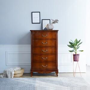 [퍼니프랑] 수입 유럽형 빈티지 엔틱가구 TR 46 5단 우드 컬러 수납 서랍장