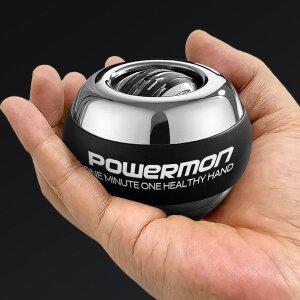 [기타]파워몬 LED 메탈 자이로볼 손목 전완근 악력 스트레칭 팔 근육 강화 운동 기구 오토볼