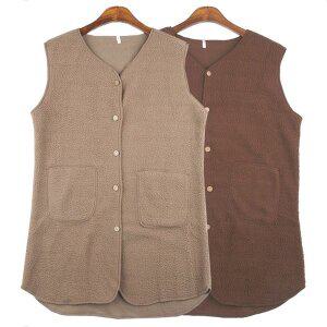 [아이우먼]여성 큰옷 빅사이즈 특가 GD 베이직양털롱베스트(J098H)