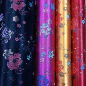 윤창금사 매화꽃 4색 꽃무늬 플라워 폴리에스터 한복 원단 비단 천 만들기