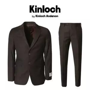 [롯데백화점]킨록 24 FW 남성추동정장 스판 함유 브라운 잔체크슬림핏 수트 IIS52 DK4465