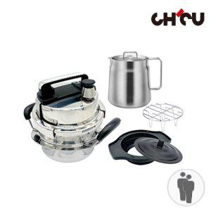 [더비티]치치쿠쿠 IH 소형 1~2인 압력솥 1.2L [A_1세트]/인덕션&가스 미니 스텐 솥밥 누룽지 가마솥 돌솥